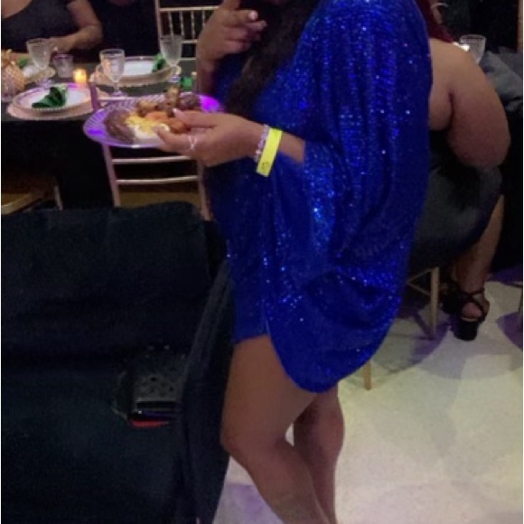Blue Sequin Dress - Picture 3 of 3